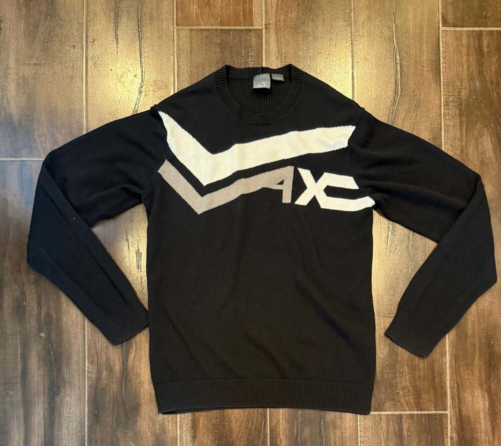 Armani Exchange Sweater Black Graphic Logo